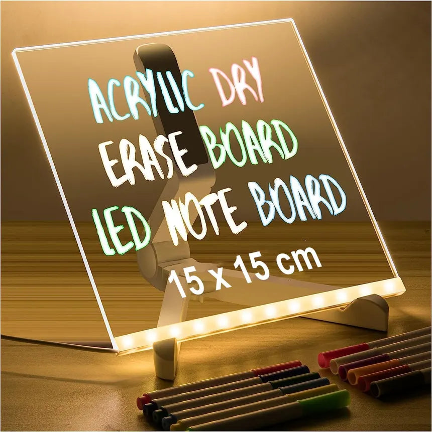 Led Message Board 3D Acrylic Writing Board Diy 3D Rewritable Message Pad Writing Pad With Light