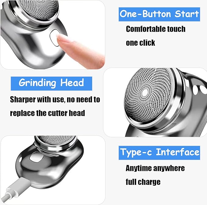 Mini-Shave Portable Electric Shaver, New Upgrade Mini Electric Razor Shavers for Men